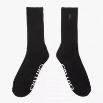 Fashion Black Cotton Colorblock Embroidered Socks