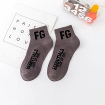 Fashion Dark Gray Cotton Monogrammed Socks