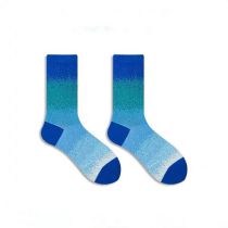 Fashion Blue Double Needle Tie Dye Gradient Socks