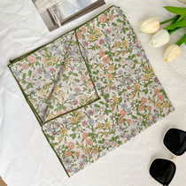 Fashion White Orange Flower Gray Bottom-cotton Linen Square Scarf Imitation Silk Printed Scarf