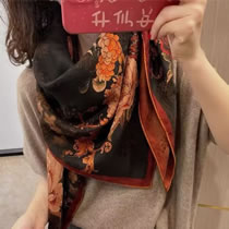 Fashion Prosperous Brocade Xiangyun Sha 110-19 Faux Silk Printed Double Sided Scarf