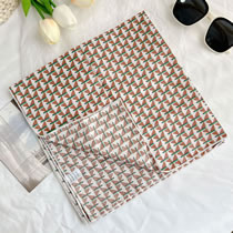 Fashion Orange Triangle - Cotton Linen Square Scarf Imitation Silk Printed Scarf