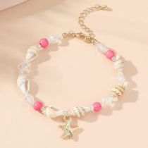 Fashion 2# Geometric Beaded Conch Starfish Bracelet