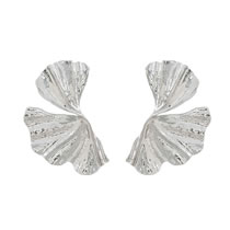 Fashion Silver Alloy Geometric Petal Stud Earrings