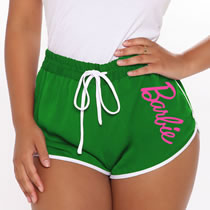 Fashion Green Polyester Letter Lace Shorts