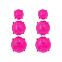Fashion Rose Red Alloy Geometric Round Resin Earrings