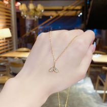 Fashion Twenty Two# Titanium And Diamond Fishtail Necklace
