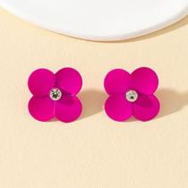 Fashion 16# Alloy Paint Flower Stud Earrings