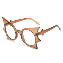 Fashion Brown Frame Pc Bat Flat Mirror Glasses