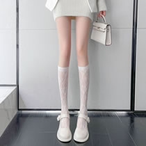 Fashion Rose White Calf Socks Lace Calf Socks