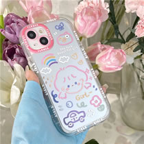 Fashion Cream Shell Mirror Surface Graffiti Girl Car Flower Tpu Printing Apple Mobile Phone Case