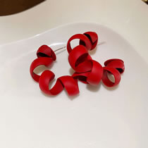 Fashion Red Alloy Geometric Thread C-shaped Earrings