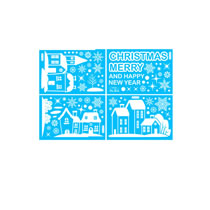 Fashion Bq143 Pure White Snow House Christmas Window Stickers