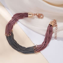 Fashion Color Color Block Layered Chain Bracelet