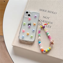 Fashion Shell+chain Epoxy Color Water Drops Apple Mobile Phone Case + Chain