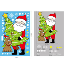 Fashion Christmas Tree Pvc Christmas Printing Static Window Sticker