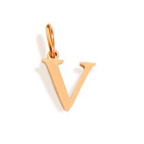 Fashion V-rose Gold Stainless Steel 26 Letters Diy Pendant