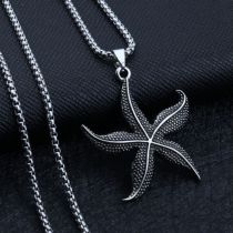 Fashion Starfish Stainless Steel Starfish Men's Necklace