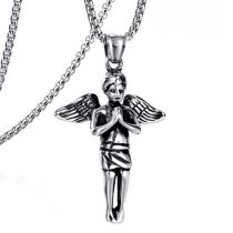 Fashion Little Angel Stainless Steel Chain Stainless Steel Angel Men's Necklace