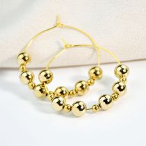 Fashion 2# Alloy Beaded Round Earrings