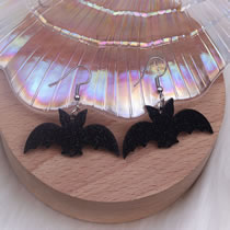 Fashion Black Bat Acrylic Bat Earrings
