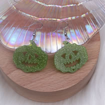 Fashion Green Pumpkin Acrylic Pumpkin Earrings