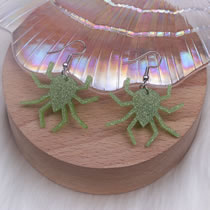 Fashion Green Spider Acrylic Spider Earrings