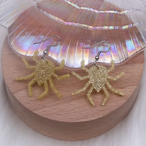 Fashion Yellow Spider Acrylic Spider Earrings