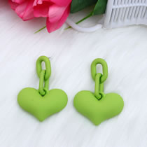 Fashion Fruit Green Acrylic Heart Chain Earrings
