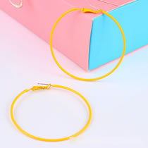 Fashion Yellow Acrylic Painted Round Earrings