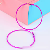Fashion Purple Acrylic Painted Round Earrings