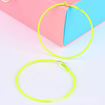 Fashion Fluorescent Yellow Acrylic Painted Round Earrings