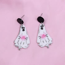 Fashion Pink Heart Ghost Acrylic Heart Ghost Earrings