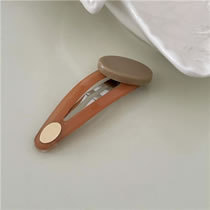Fashion Brown Oval Acrylic Contrasting Color Oval Hair Clip