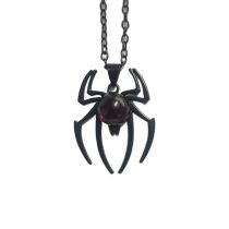 Fashion Black Crystal Spider Necklace