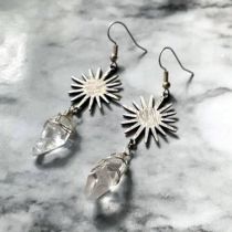 Fashion Silver Alloy Sun Geometric Earrings