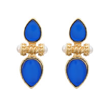 Fashion Blue Alloy Drop Earrings