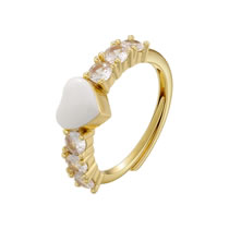 Fashion White Alloy Inlaid Zirconium Oil Drop Heart Ring