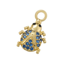 Fashion Golden Blue Diamond Beetle Copper And Diamond Beetle Pendant Accessory