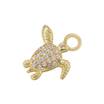 Fashion Golden White Diamond Turtle Copper And Diamond Turtle Pendant Accessory
