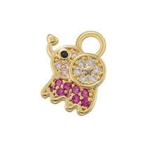 Fashion Golden Rose Diamond Elephant Copper And Diamond Elephant Pendant Accessories