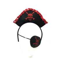 Fashion Headband + Eye Mask Wavy Lace Skull Headband