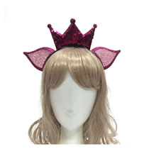 Fashion Rose Red Felt Shimmer Crown Headband