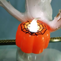 Fashion Spider Web Night Light Plastic Spider Web Candle Lamp (with Battery)