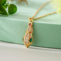 Fashion 2# Gold Plated Copper Inlaid Zirconia Snake Necklace