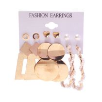 Fashion 5# Alloy Heart Pearl Earring Set