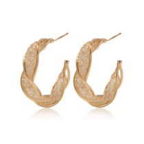 Fashion Gold Alloy Barbed Wire Hoop Earrings