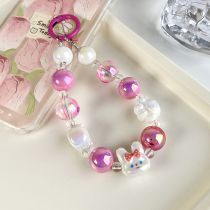 Fashion Color Colorful Ball Rabbit Cat Claw Beaded Phone Chain