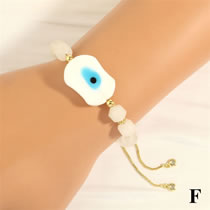 White Moonlight Colorful Faceted Beaded Eye Bracelet