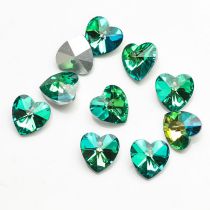 Fashion Green Light 14mm Peach Hearts 20pcs Love Crystal Diy Accessories